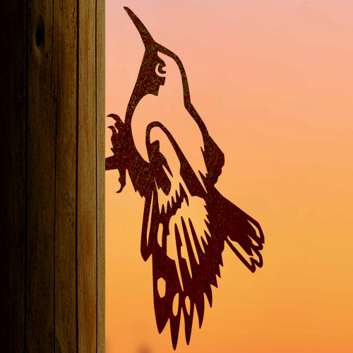 Metalbird bird in corten steel - wall runner