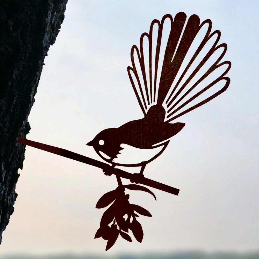 Metalbird fugl i cortenstål - viftehale