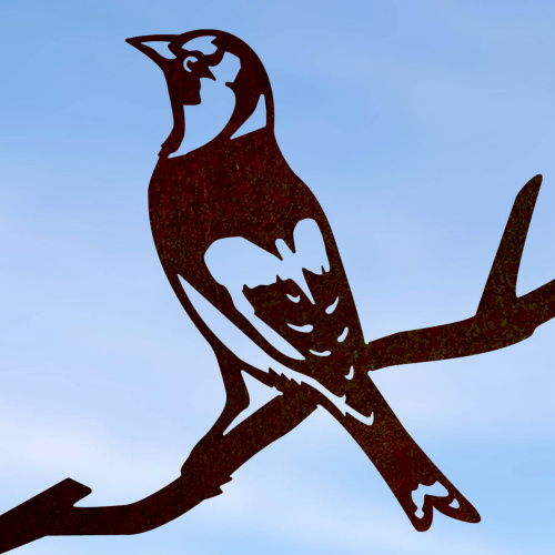 Metalbird fugl i cortenstål - stillits