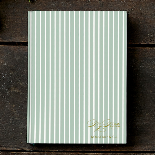 Koustrup & Co. notesbog - stribet grøn