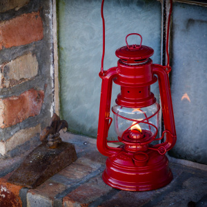 Feuerhand petroleumslampe - rubinrød