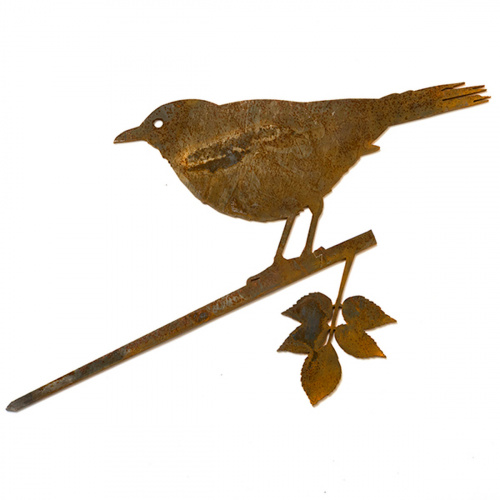 Metalbird fugl i cortenstål - solsort