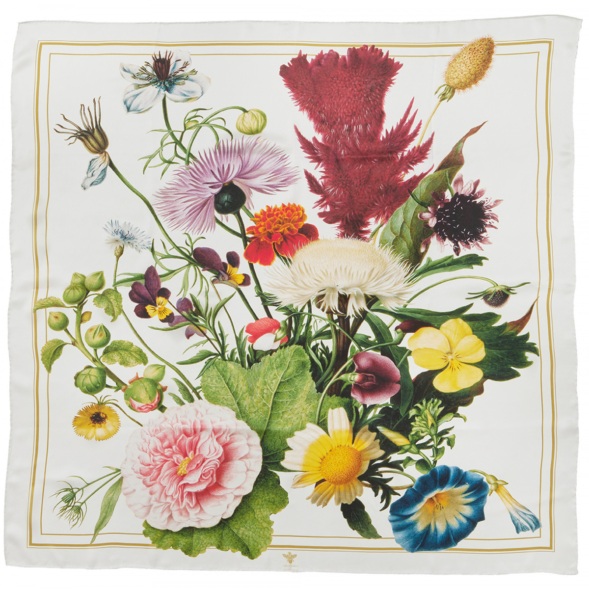 Jim Lyngvild silketørklæde, 90x90 - Flowers